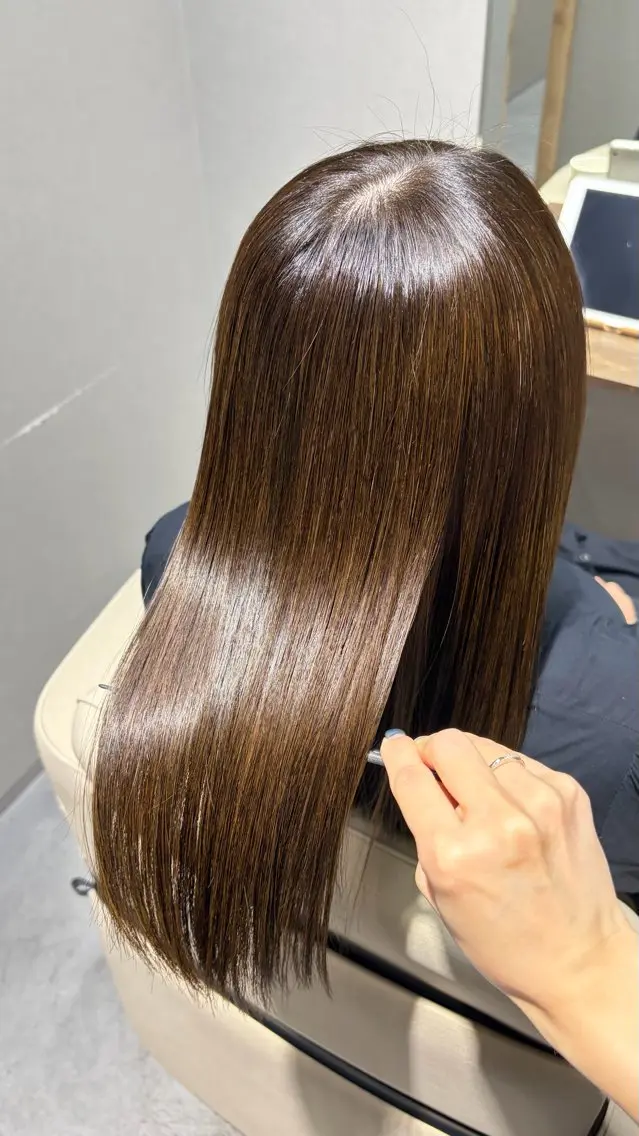 セミロング 髪質改善 トリートメント カット 縮毛矯正 トリートメント Blue/博多/ 水口莉沙のヘアスタイル