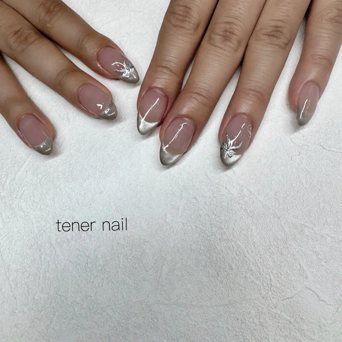 ネイル フレンチネイル マグネットネイル マグネットフレンチ スカルプネイル ハンドネイル テネルネイル tener nailのネイルデザイン