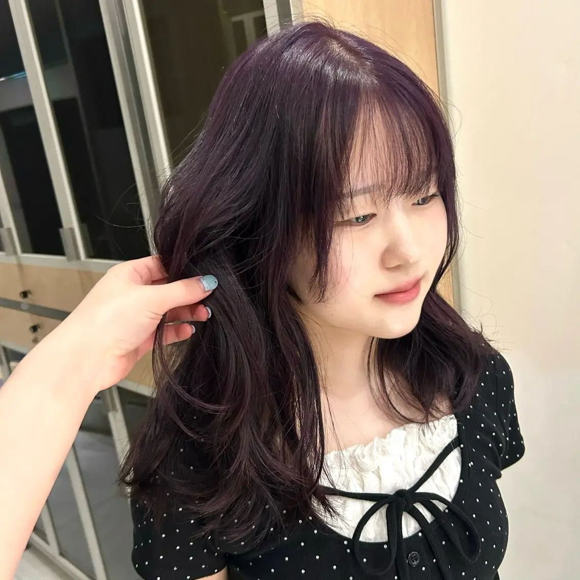 カラー ラベンダーカラー ヘアカラー サラ艶/韓国ヘア ︎🌟璃奈 (リナ)のヘアスタイル