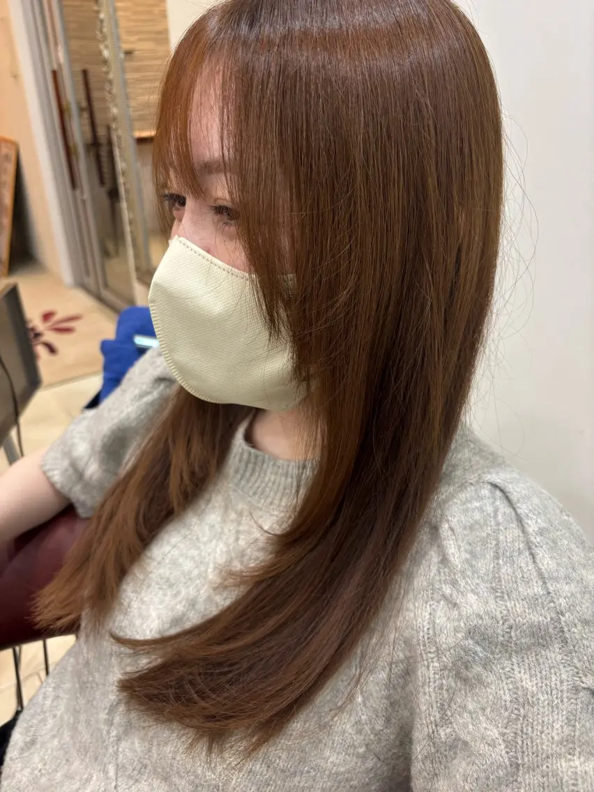 ロング 顔周りカット レイヤーカット SUZUKA ❤︎.*のヘアスタイル