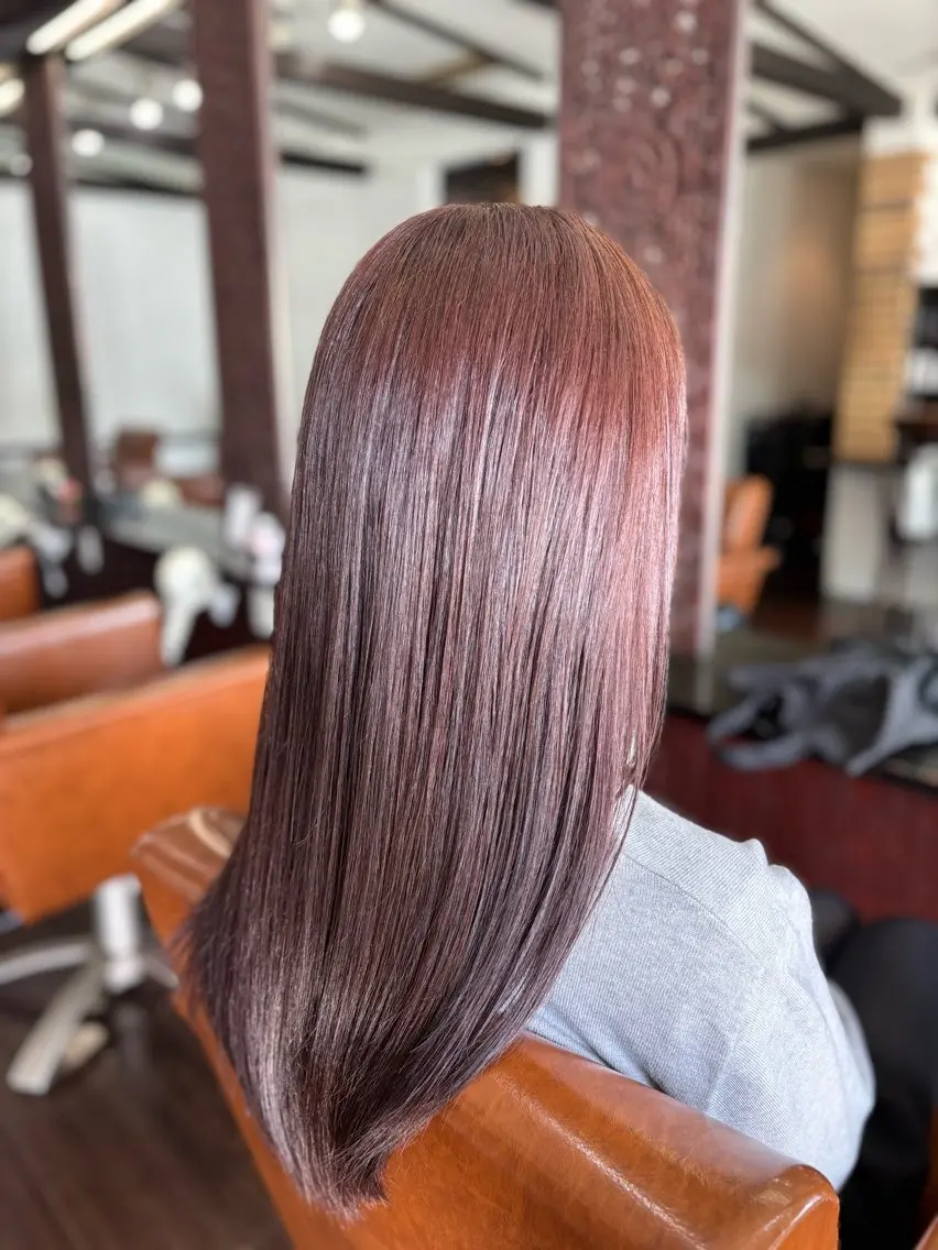 ロング カラー アッシュ ブラウンカラー 透明感カラー ピンクカラー ピンクブラウン ヘアカラー トリートメント 本間友也/透明感 /ハイトーンのヘアスタイル