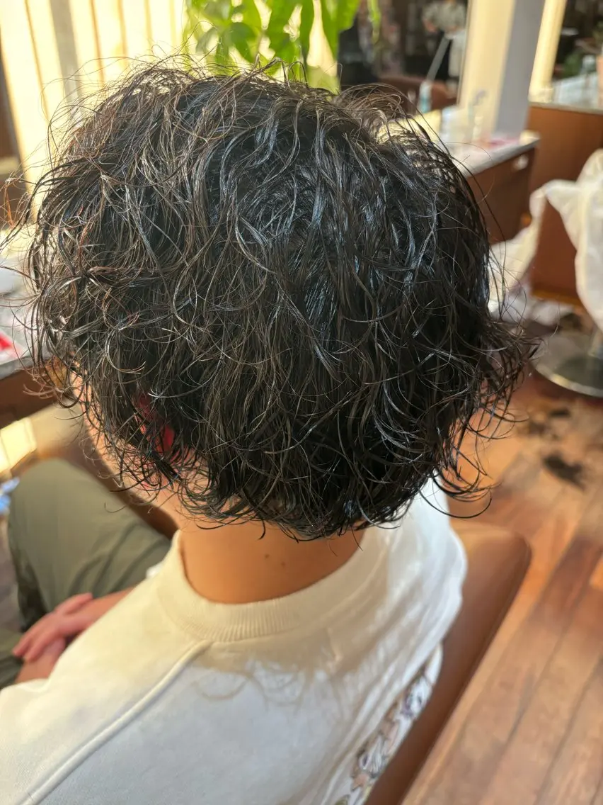 ミディアム ミディアムパーマ 矢藤 豪晃のヘアスタイル