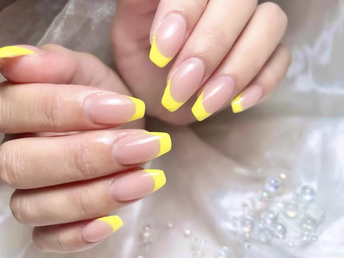 ネイル フレンチネイル ジェルネイル パラジェル 夏ネイル ワンホンネイル ハンドネイル joie ange 雪菜のネイルデザイン