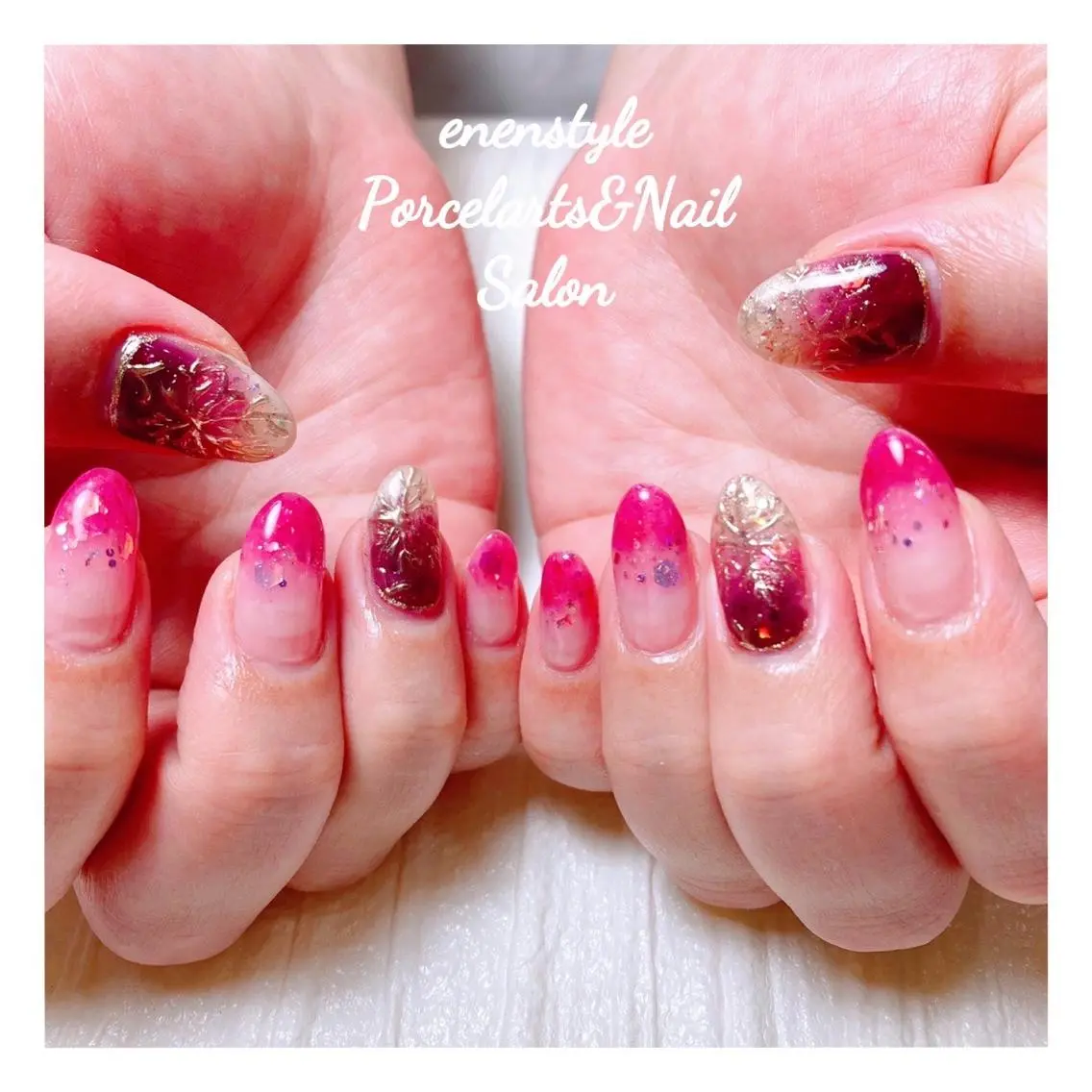 ミディアム ネイル 🐾enen style 🐾のネイルデザイン