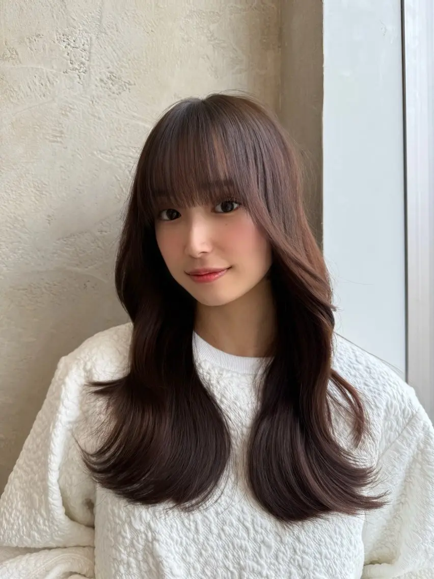 ロング カラー 透明感カラー 小顔カット トリートメント 💎レイヤー/韓国 💎石戸谷のヘアスタイル