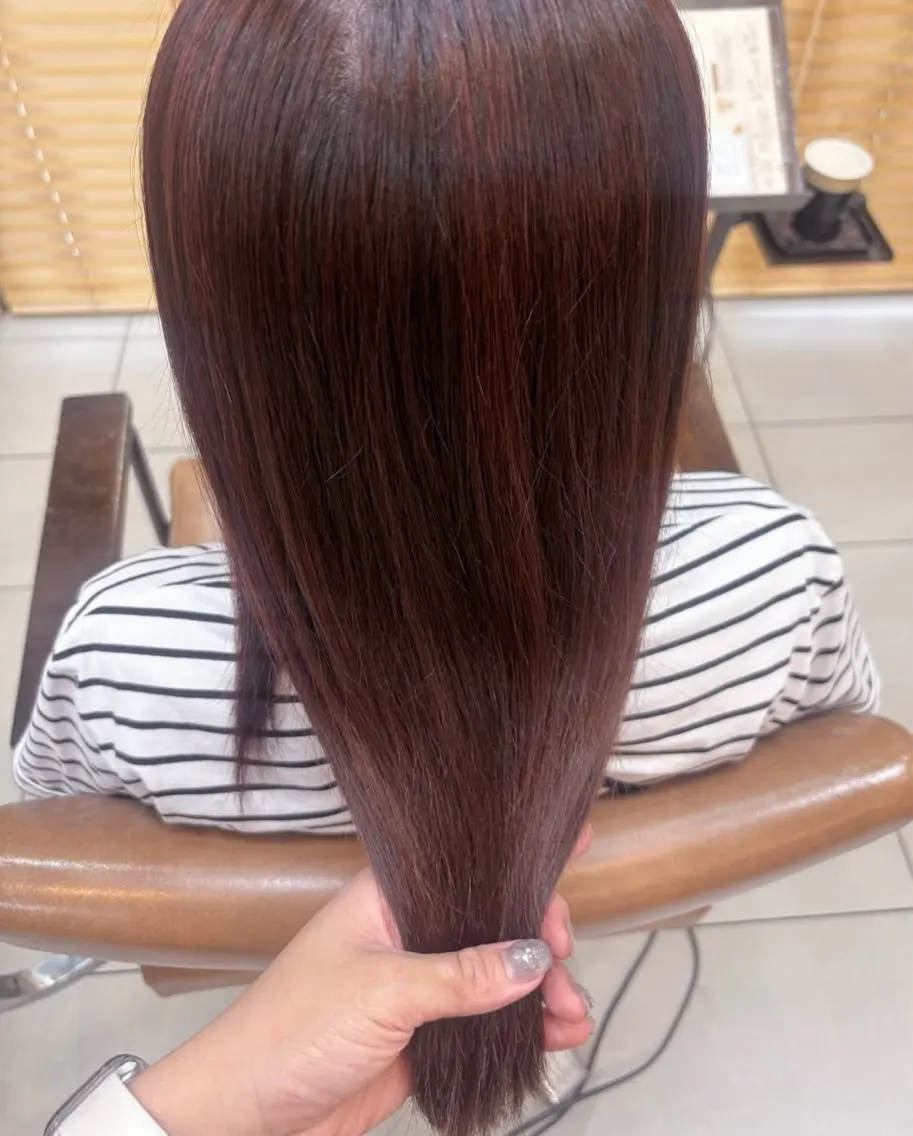ミディアム カラー レッドカラー ヘアカラー 頭皮×髪質改善 透明感カラー💎中村のヘアスタイル