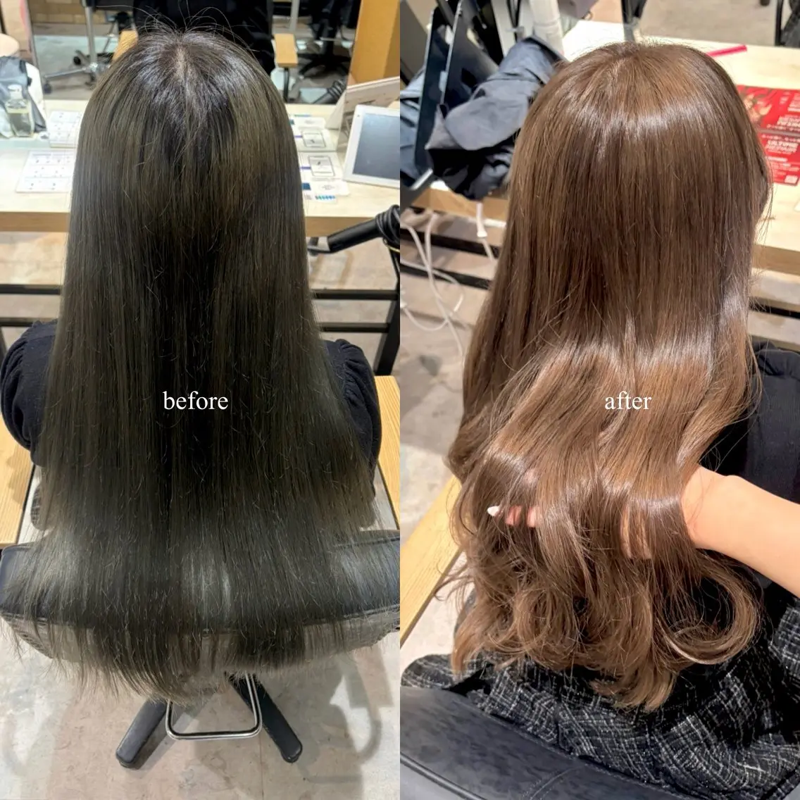ロング カラー ヘアカラー 美髪縮毛 COCOROのヘアスタイル