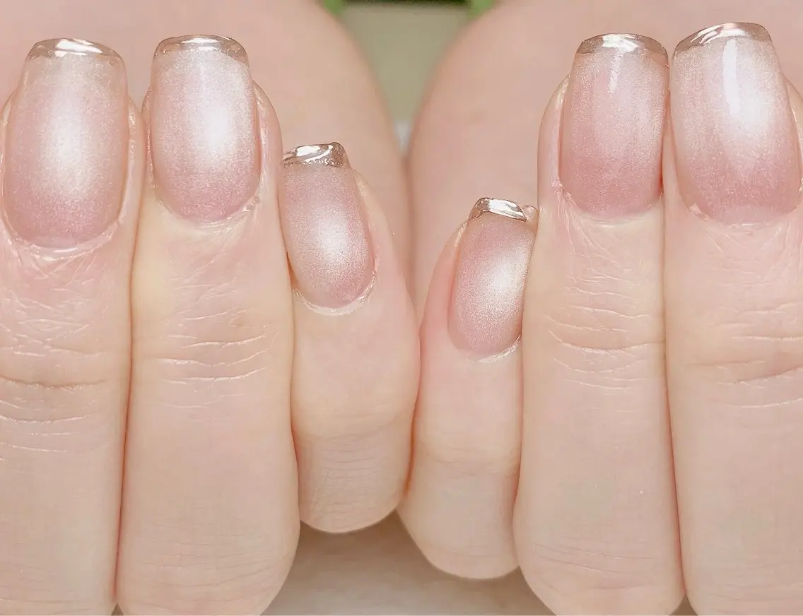 ネイル フレンチネイル マグネットネイル ミラーネイル オフィスネイル ハンドネイル Nail Salon K 🧸美爪育成のネイルデザイン