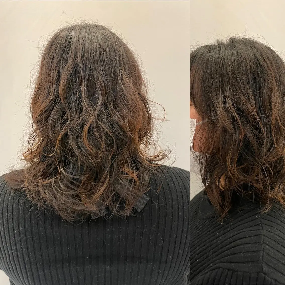 ミディアム パーマ ミディアムパーマ 林 季香のヘアスタイル