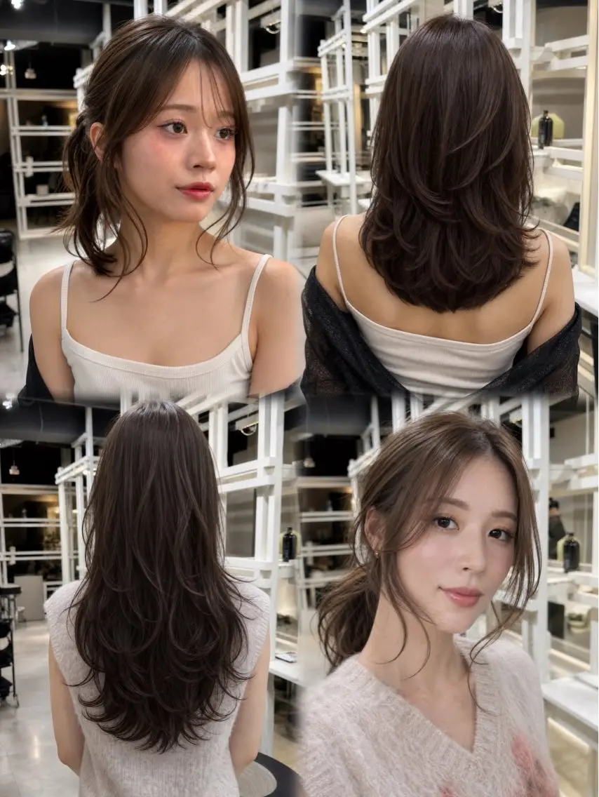 ロング カット ヘアカラー トリートメント 恵比寿韓国レイヤー× 艶透明感カラー大場のヘアスタイル