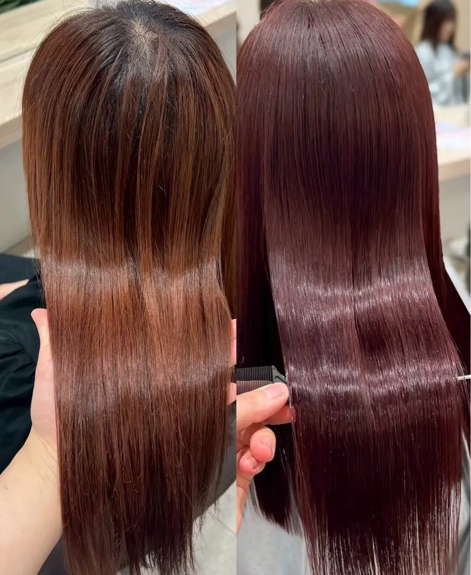 ロング カラー ブラウンカラー レッドカラー レッドブラウン kawamata cocona🌿のヘアスタイル