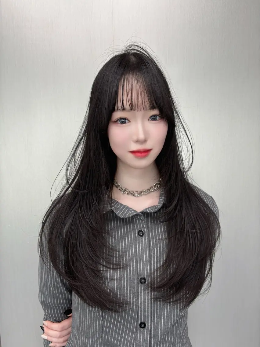 ロング レイヤーカット ロング カット ヘッドスパ SHOUHEI 韓国風レイヤーカットのヘアスタイル
