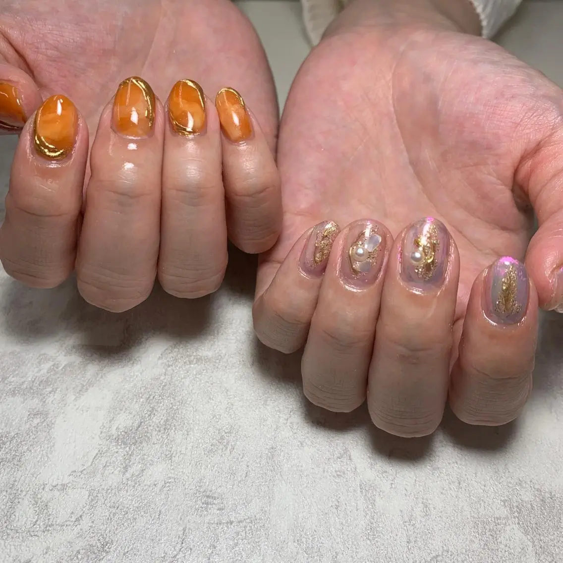 ネイル オレンジ Li aile eye&nailのマツエク・マツパデザイン