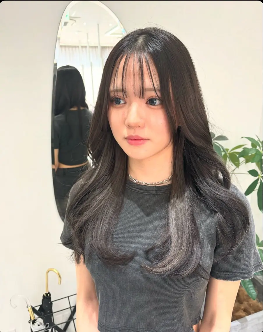 ロング 顔まわりレイヤー レイヤーカット 🌿透明感ヘア 園田 朱梨🌿のヘアスタイル