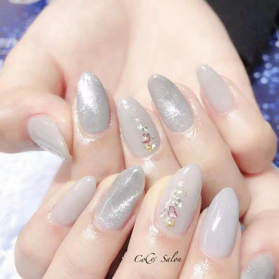 ネイル マグネットネイル シルバー CoCoSalon ネイル/まつ毛予約のネイルデザイン