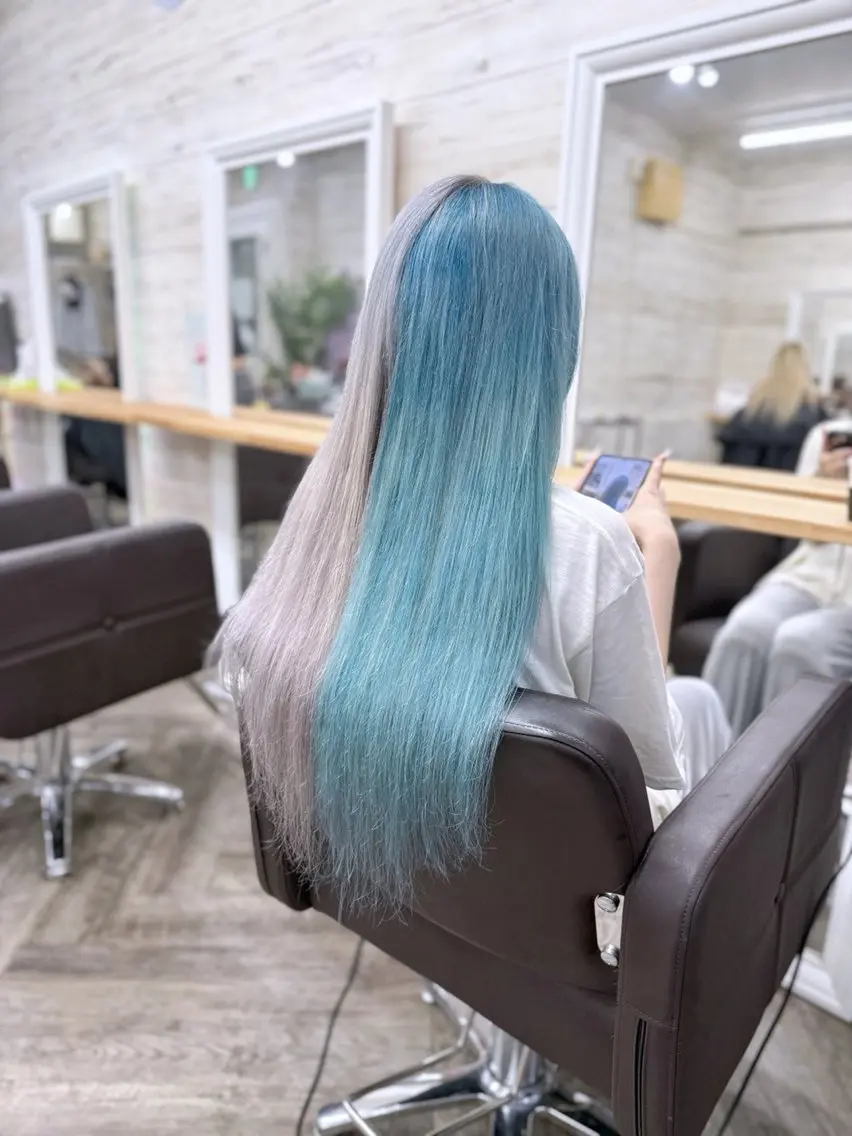 ロング カラー ブリーチ ケアブリーチ エクステ ヘアカラー エクステ 北沢 隆のヘアスタイル