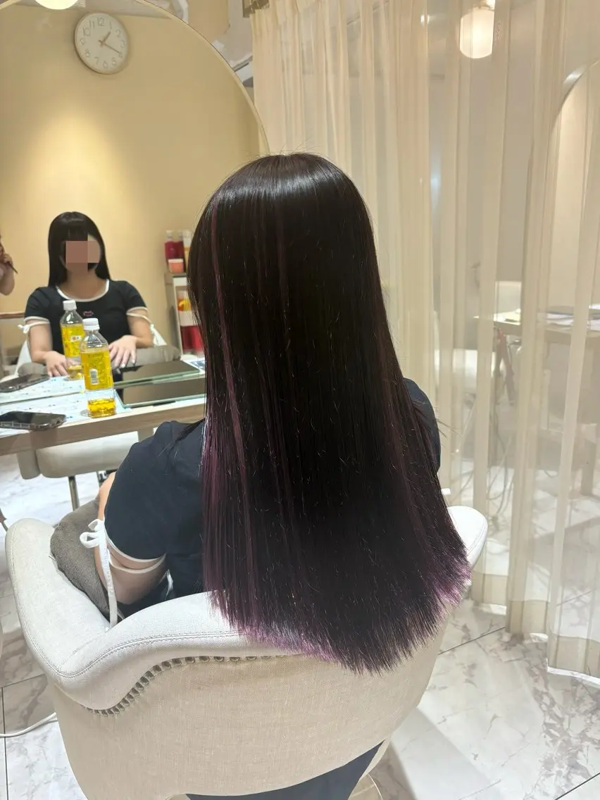 ロング カラー ピンクカラー ピンクパープル パープルカラー ヘアカラー 🫧日吉/髪質改善/ 上原ちえみ🫧のヘアスタイル