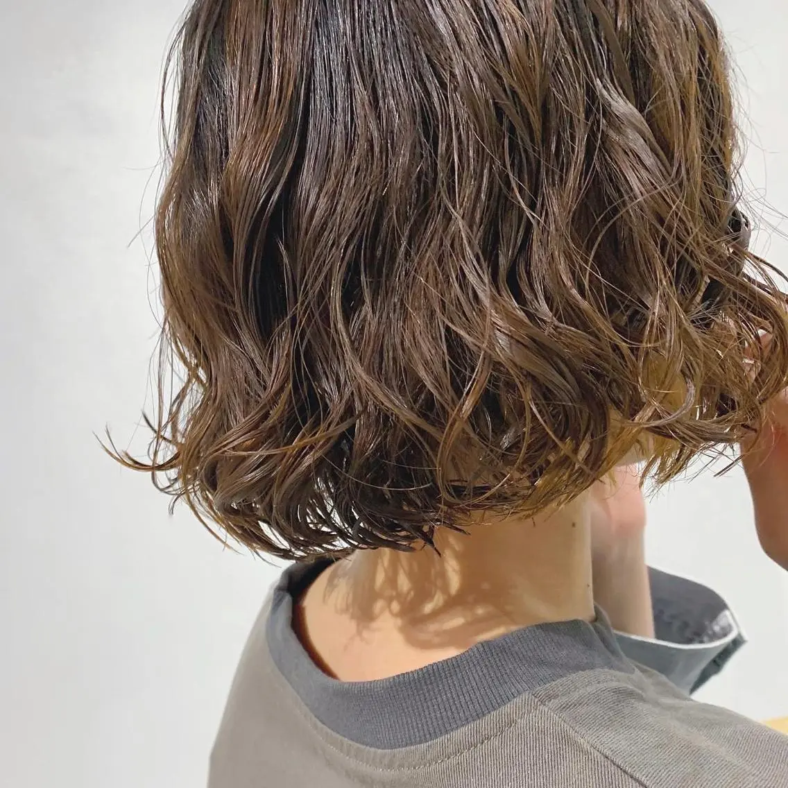 ショート パーマ カット パーマ トリートメント ボブパーマコテ巻き風 パーマNo1深江秀平のヘアスタイル