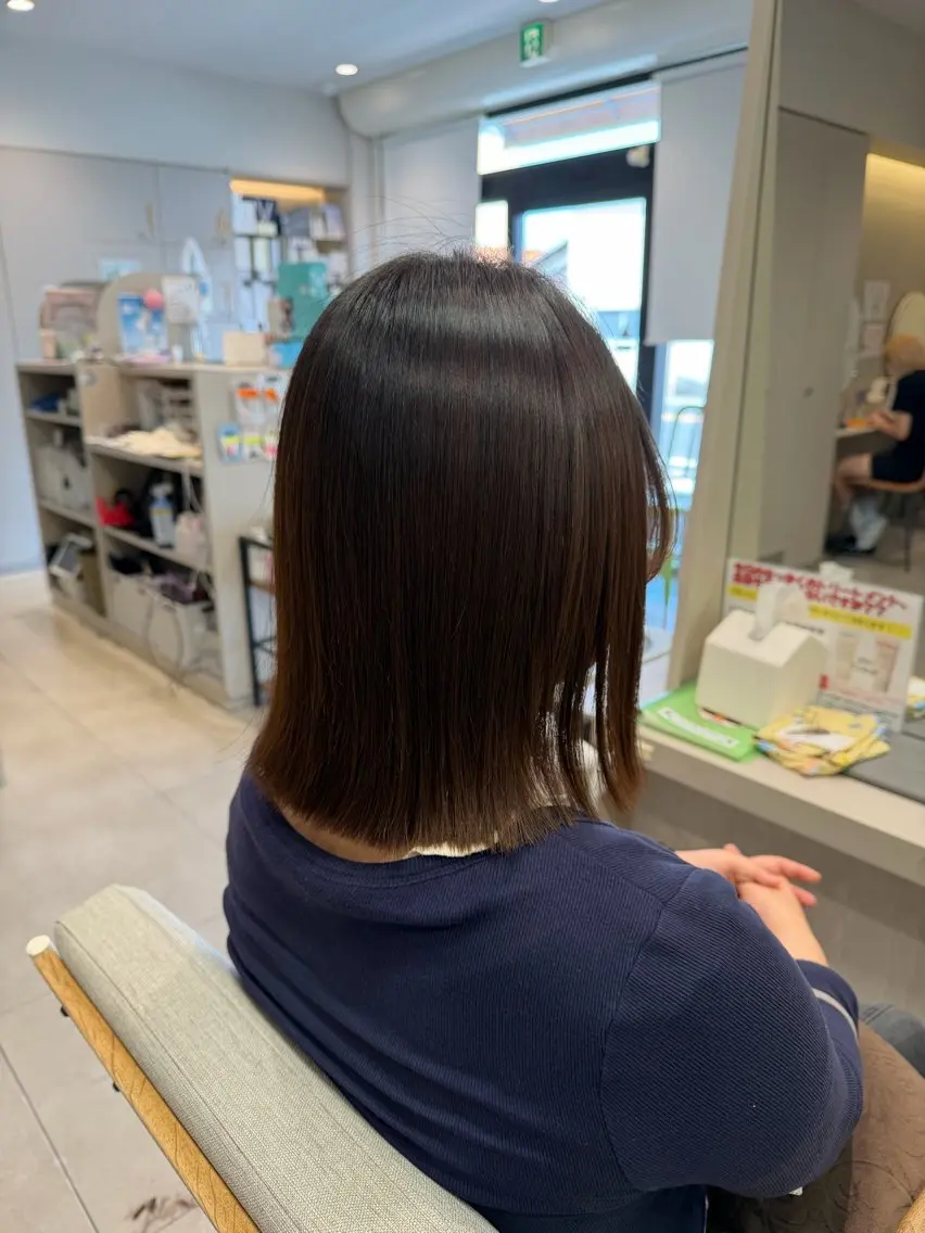 ミディアム パーマ 縮毛矯正 ヘアカラー推💫永尾 胡桃のヘアスタイル
