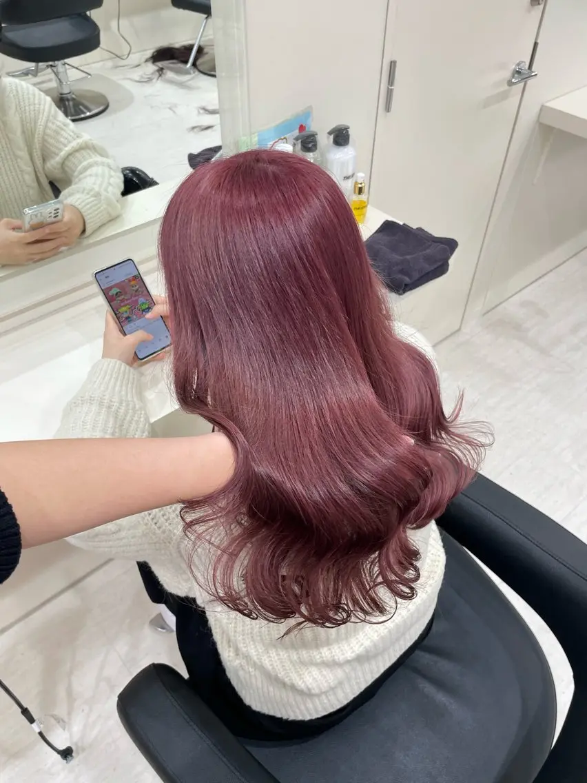 カラー 🍒ブリーチなし🍒 暖色🍒YUUNAのヘアスタイル
