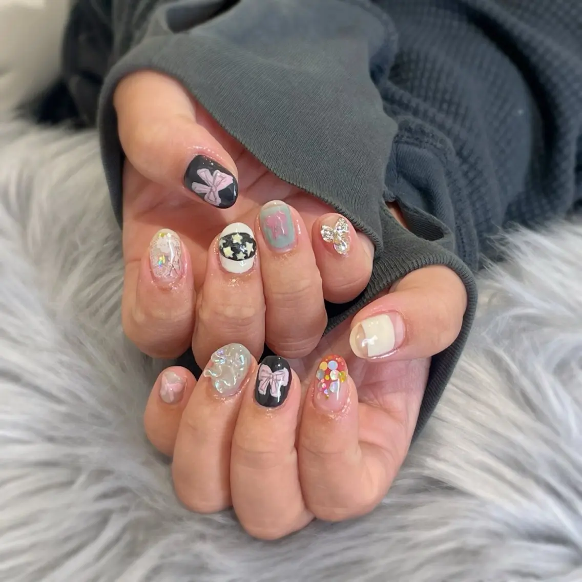 ネイル ハンドネイル RICO Nail パーツつけ放題🌈のネイルデザイン