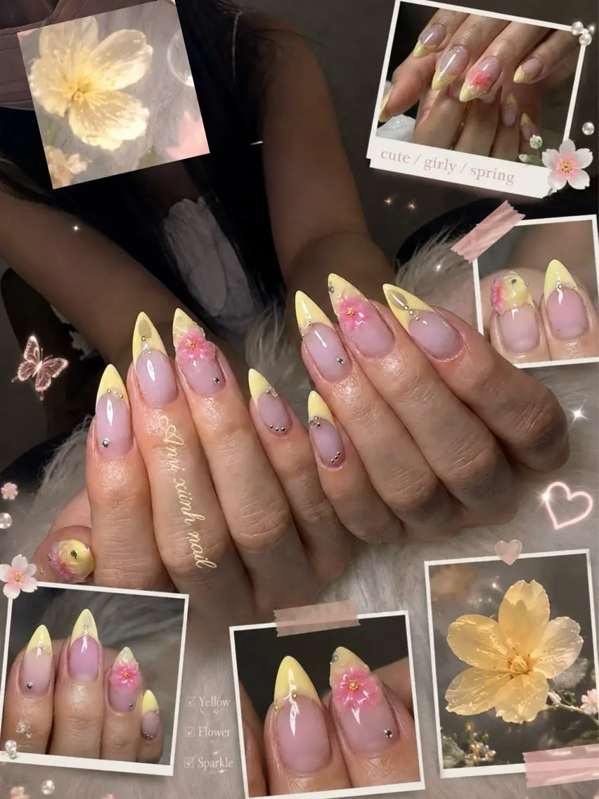 ネイル チークネイル 長さ出し フットネイル ジェルネイル 卒業式 𝓐𝓷𝓻𝓲 XiinhNailのネイルデザイン