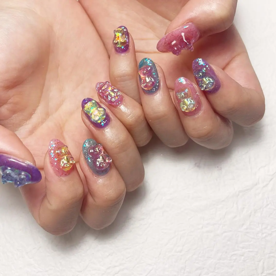 ネイル アートネイル フットネイル ジェルネイル キラキラネイル 韓国ネイル Y nail なんば堀江店のネイルデザイン