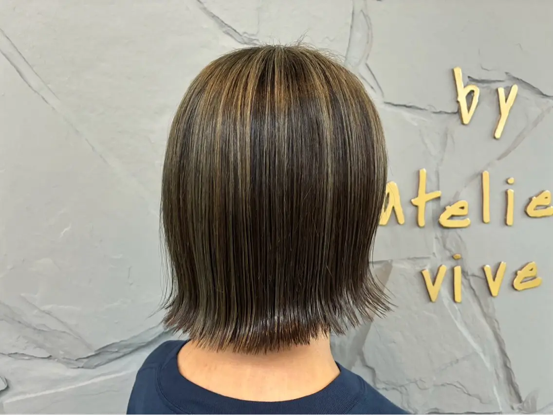 ミディアム カラー カット ヘアカラー 森 まりのヘアスタイル