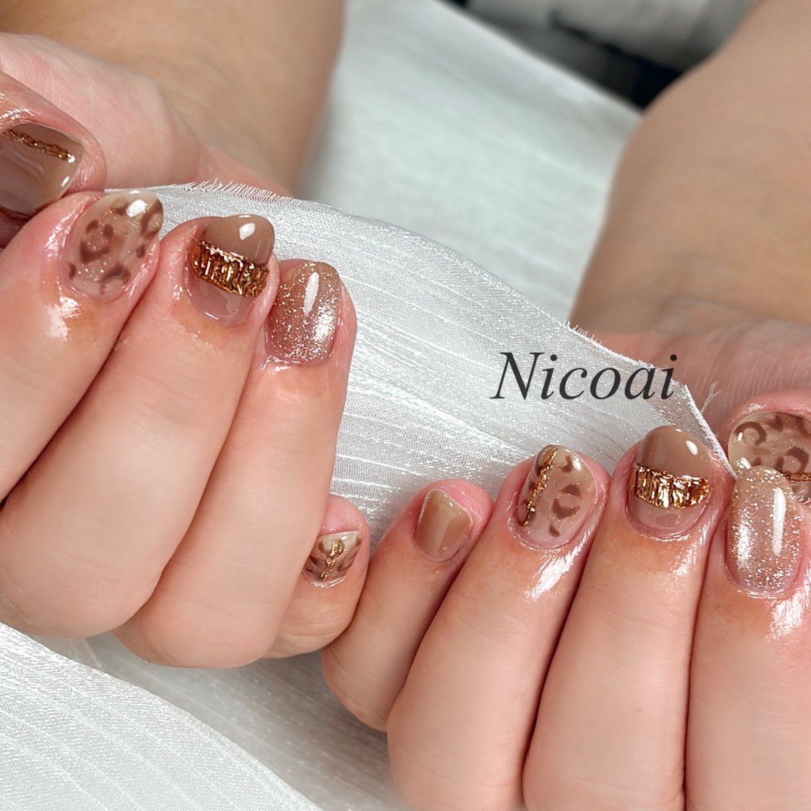 ネイル アニマル柄 マグネットネイル NailSalon Nicoaiのネイルデザイン