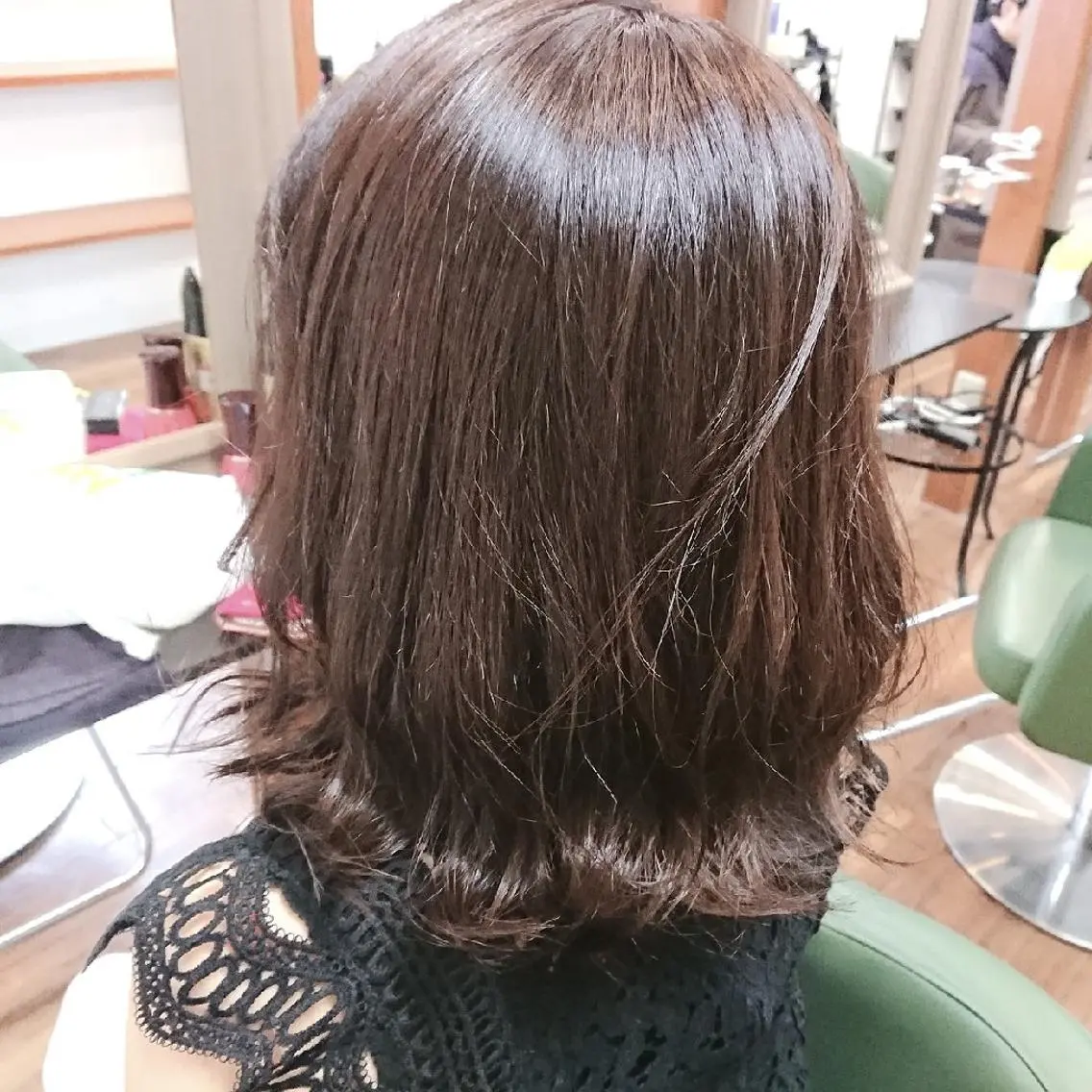 ミディアム カット ヘアカラー トリートメント 渡辺 康行のヘアスタイル