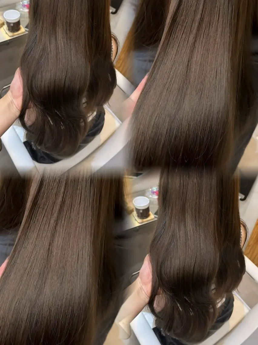 ミディアム カラー カット ヘアカラー 🌙ヘーゼルベージュ レイヤーカット🌙のヘアスタイル