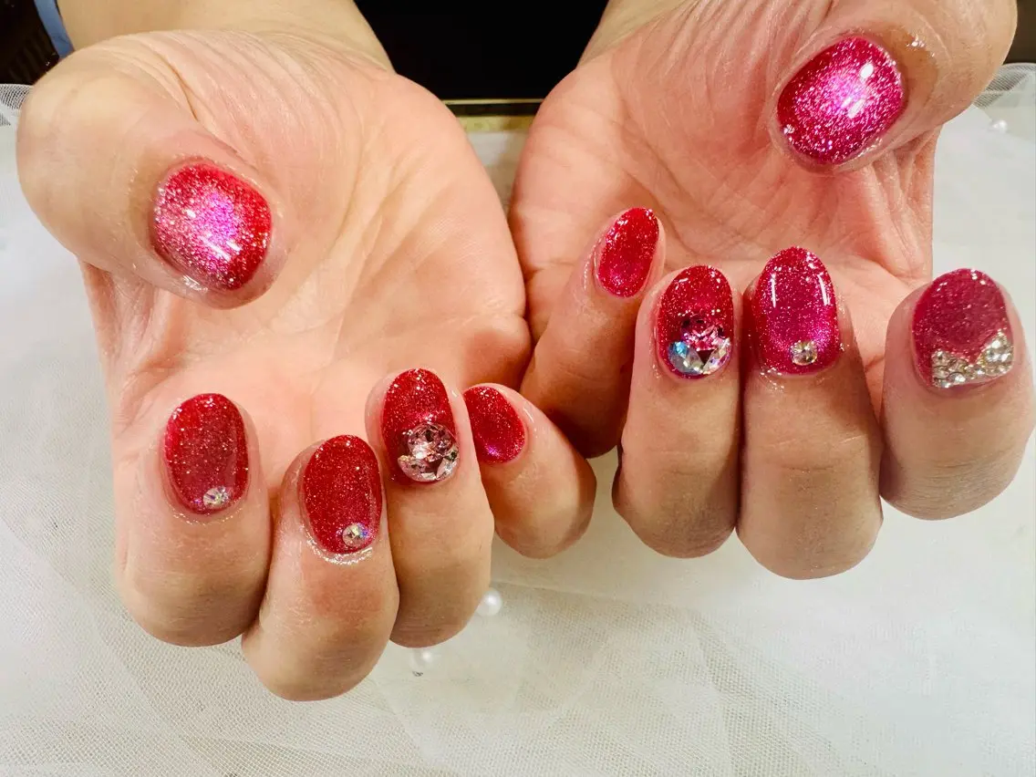 ネイル マグネットネイル ワンカラーネイル ハンドネイル 🌿Nnail🌿 プライベートサロンのネイルデザイン