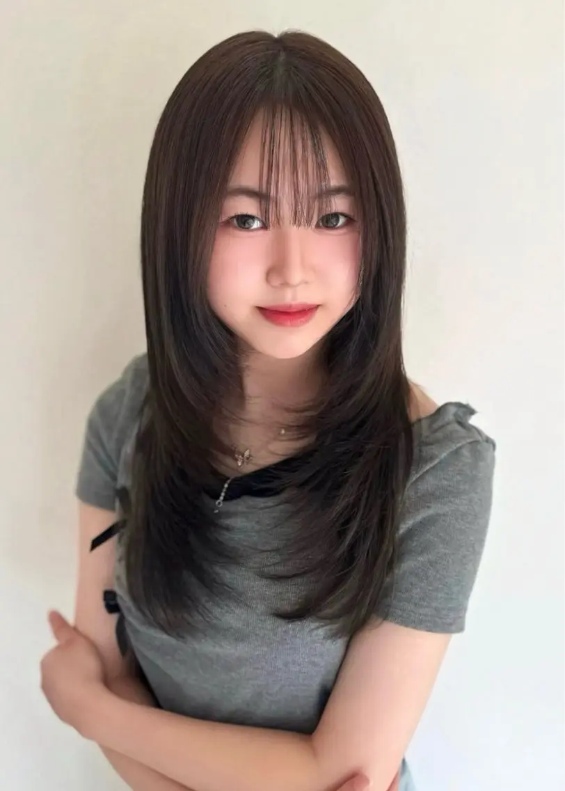 ロング カット ヘアカラー トリートメント 🫧はるか🫧 透明感・髪質改善のヘアスタイル