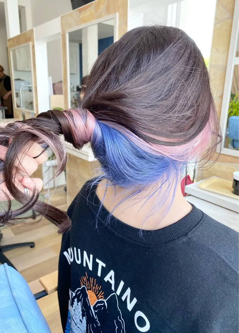 ロング カット ヘアカラー トリートメント ケアブリーチ 黒瀬有汰のヘアスタイル