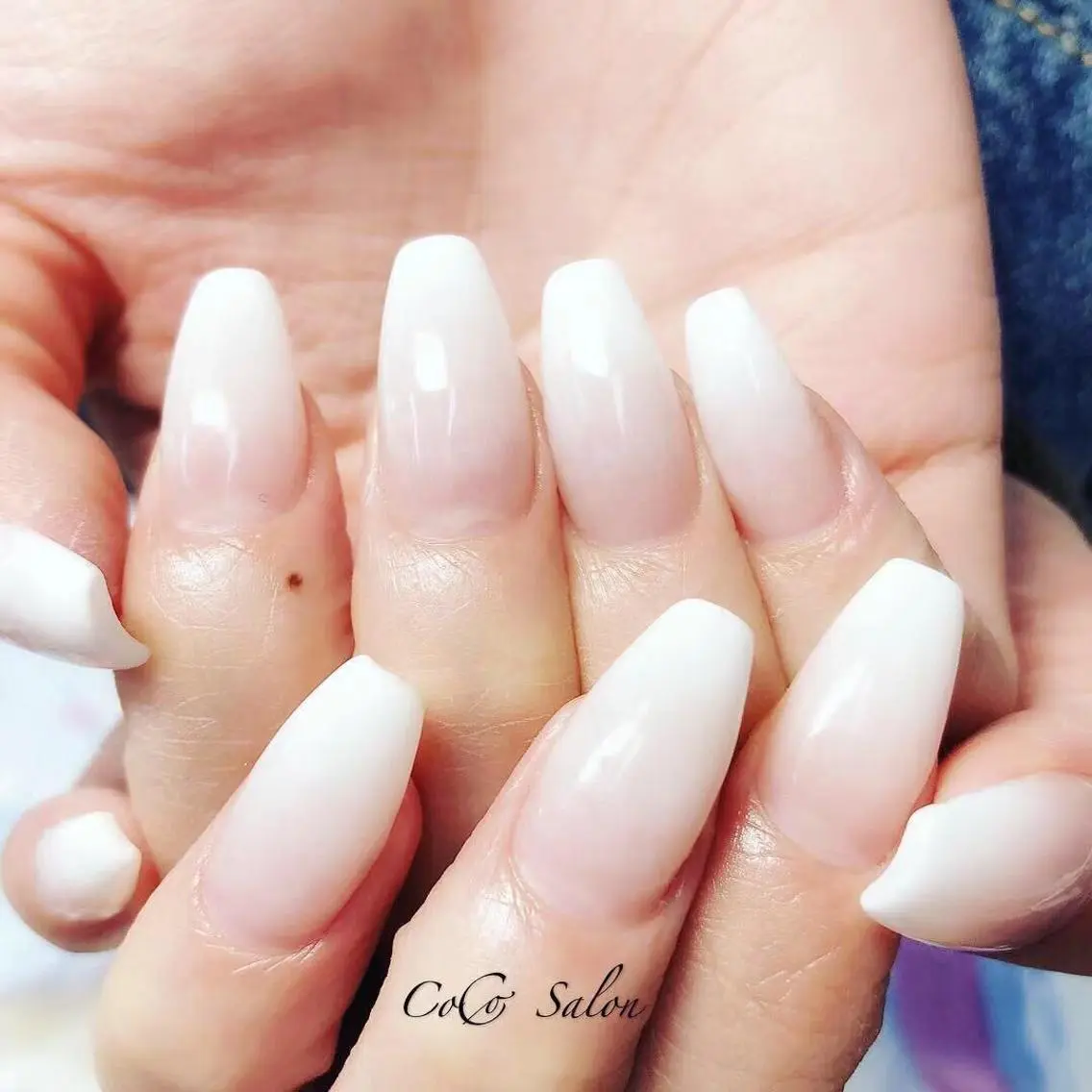 ネイル グラデーション ホワイト ハンドネイル CoCoSalon ネイル/まつ毛予約のネイルデザイン