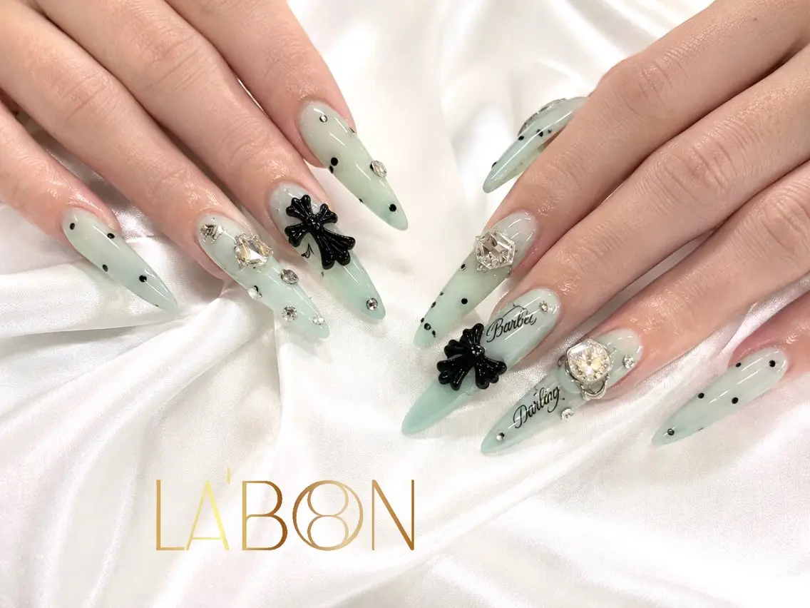 ネイル アートネイル ジェルネイル キラキラネイル 韓国ネイル ロングネイル Labon Nails Artのネイルデザイン