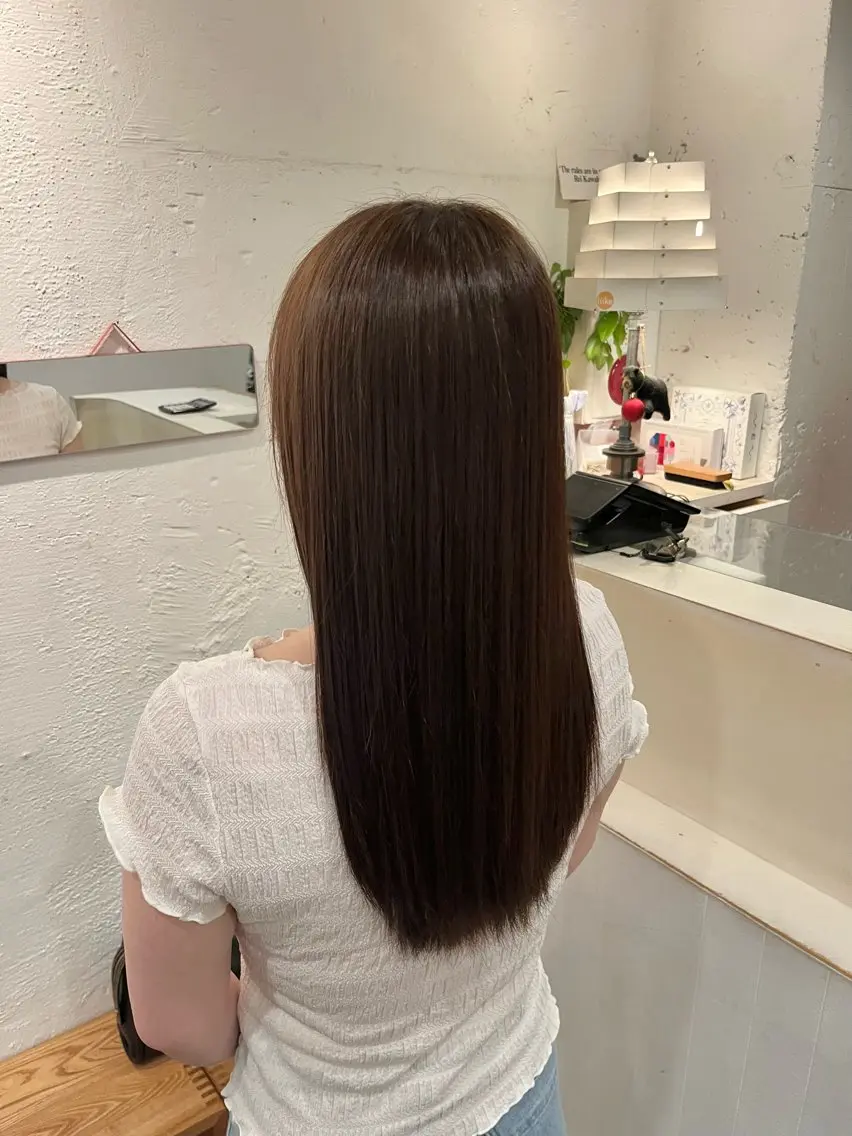 ロング 縮毛矯正 栗林 惟のヘアスタイル