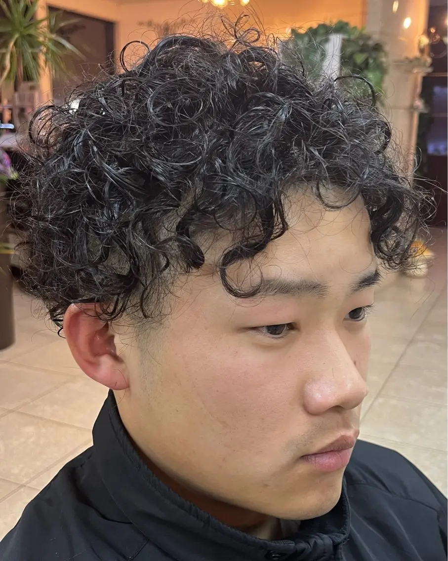 ミディアム パーマ メンズ パーマ 熊谷 拓海のヘアスタイル
