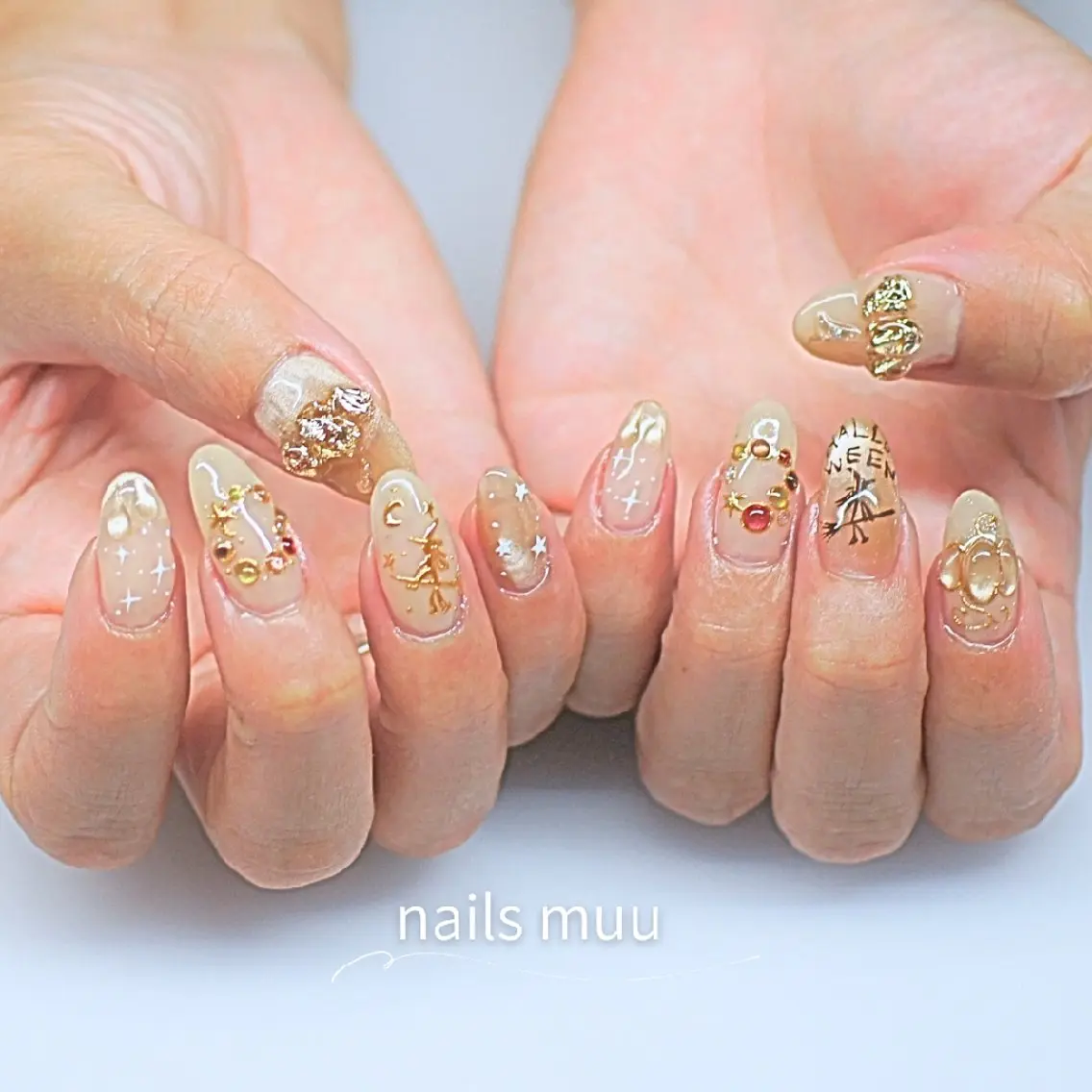 ネイル アートネイル キラキラネイル 持ち込み ぷっくりネイル nails muu まゆのネイルデザイン