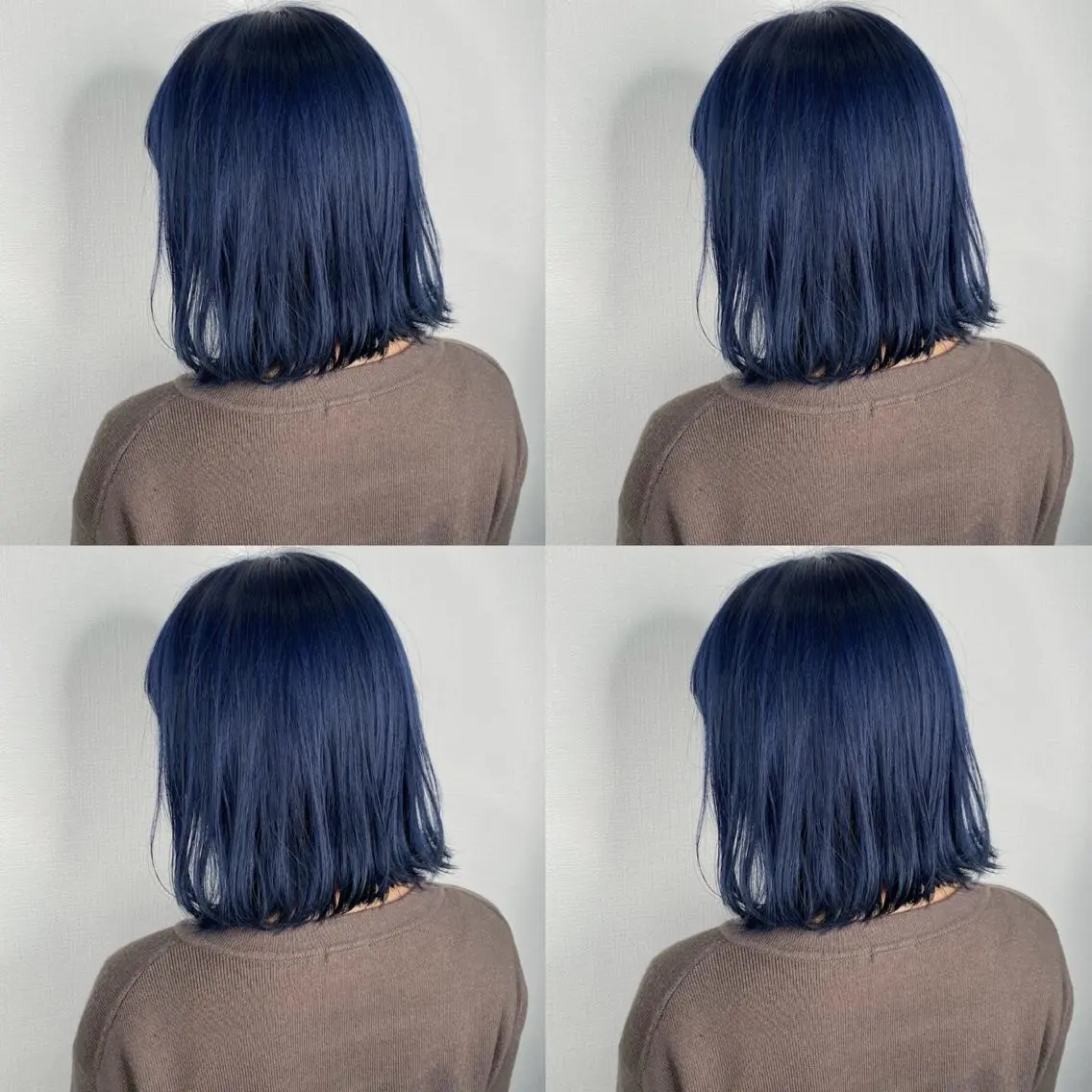 ミディアム カラー ブリーチ ブルーカラー ネイビーカラー ヘアカラー 袴田 伊代のヘアスタイル