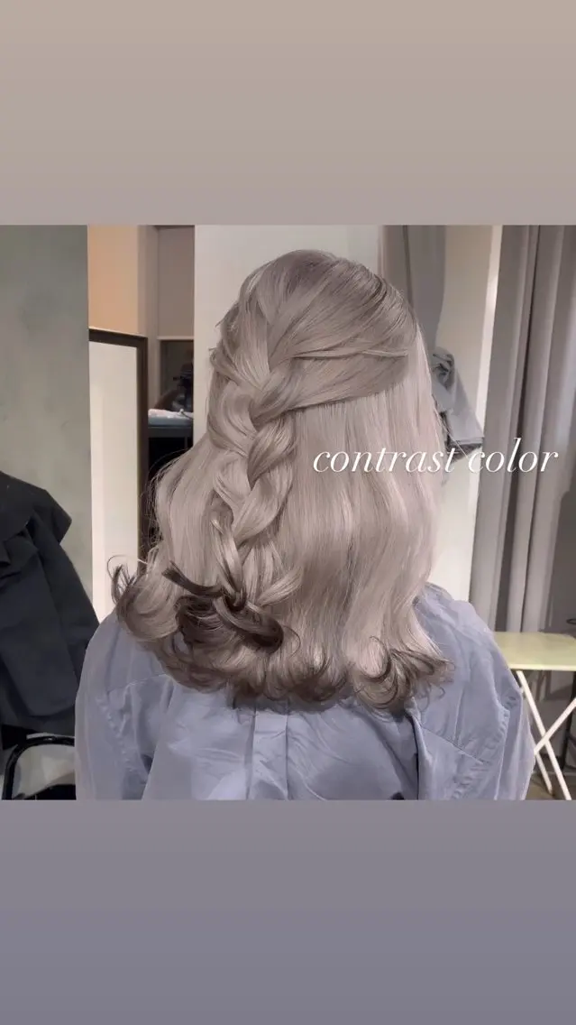 セミロング カラー カット ヘアカラー トリートメント ヘアセット 💜ハイトーン💛 マジカルかいちゃんのヘアスタイル