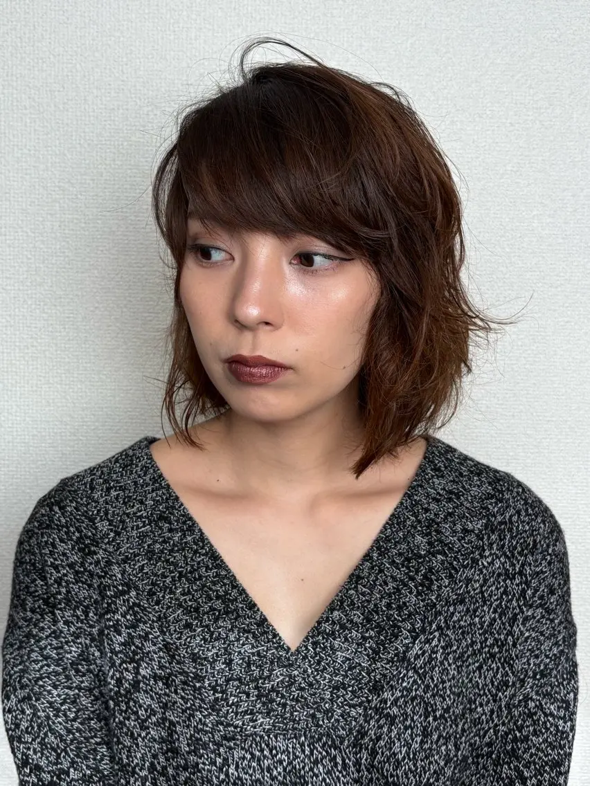 ミディアム ミディアムパーマ ボブ くせ毛 カット パーマ 高橋 翔のヘアスタイル