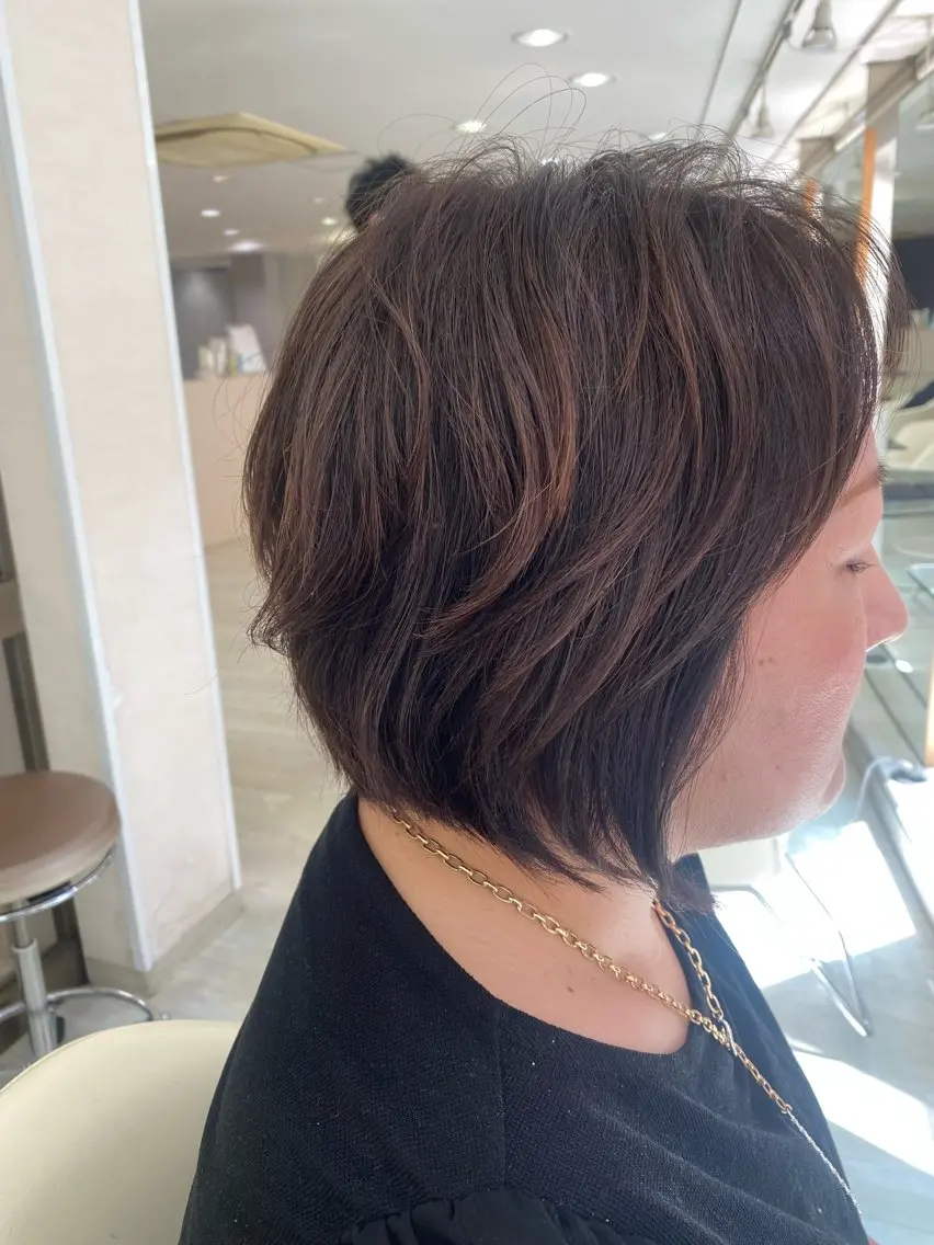 ショート ショートボブ ボブ ショートヘア カット ヘアカラー パーマ 鬼澤 なお子のヘアスタイル