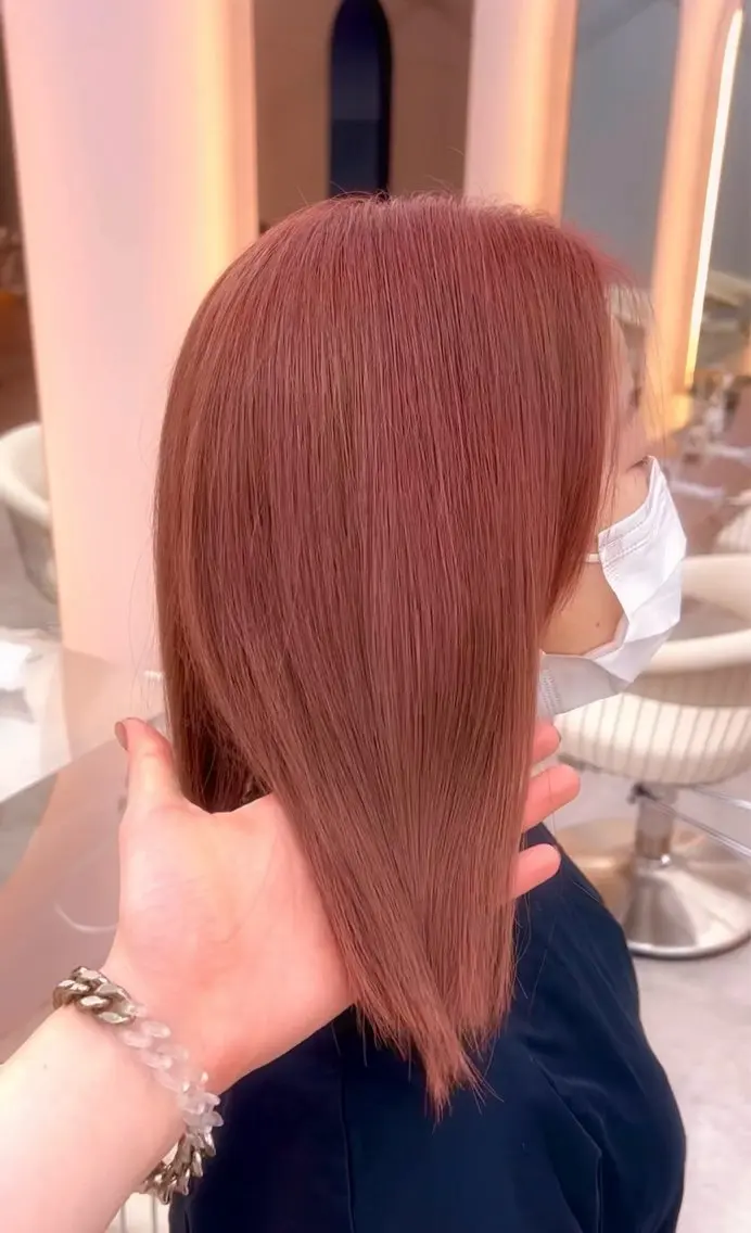 ミディアム カラー ピンクカラー 宮嶋 蓮のヘアスタイル