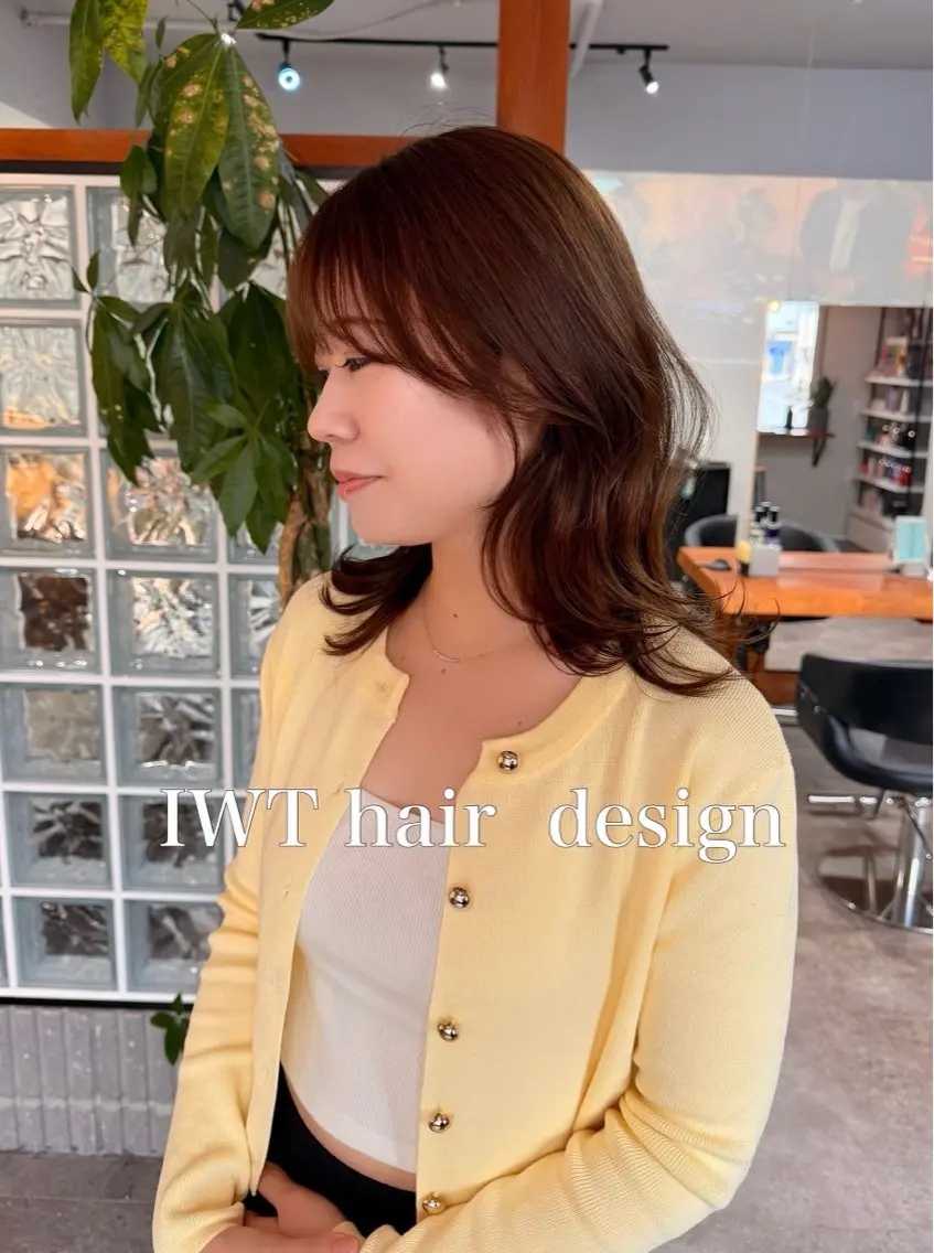 ミディアム カット ヘアカラー トリートメント IWT KEIZOのヘアスタイル