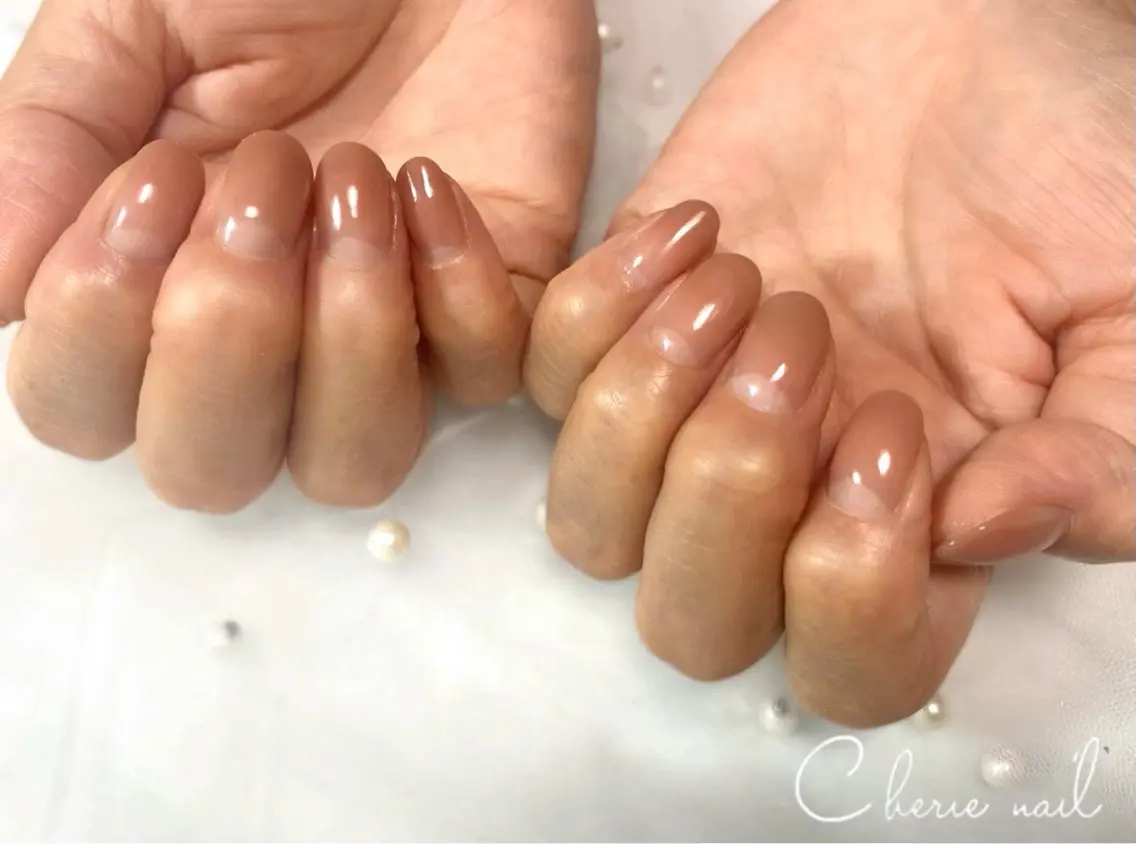 ネイル ジェルネイル グラデーション オフィスネイル シンプルネイル ハンドネイル Cherienail yunaのネイルデザイン