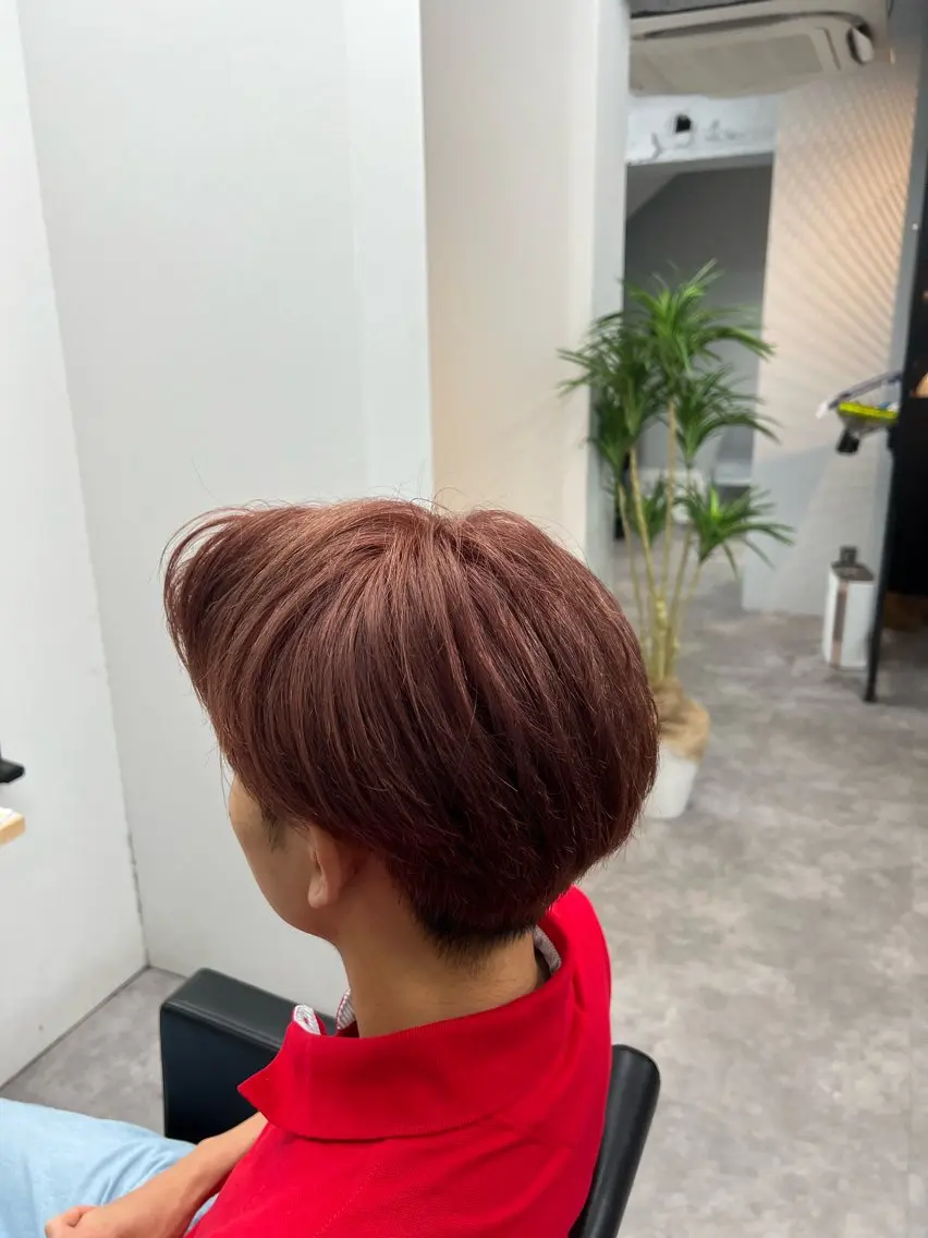 カラー ベージュカラー ピンクカラー ピンクベージュ ヘアカラー メンズパーマ北千住 学生人気No.1登坂のヘアスタイル