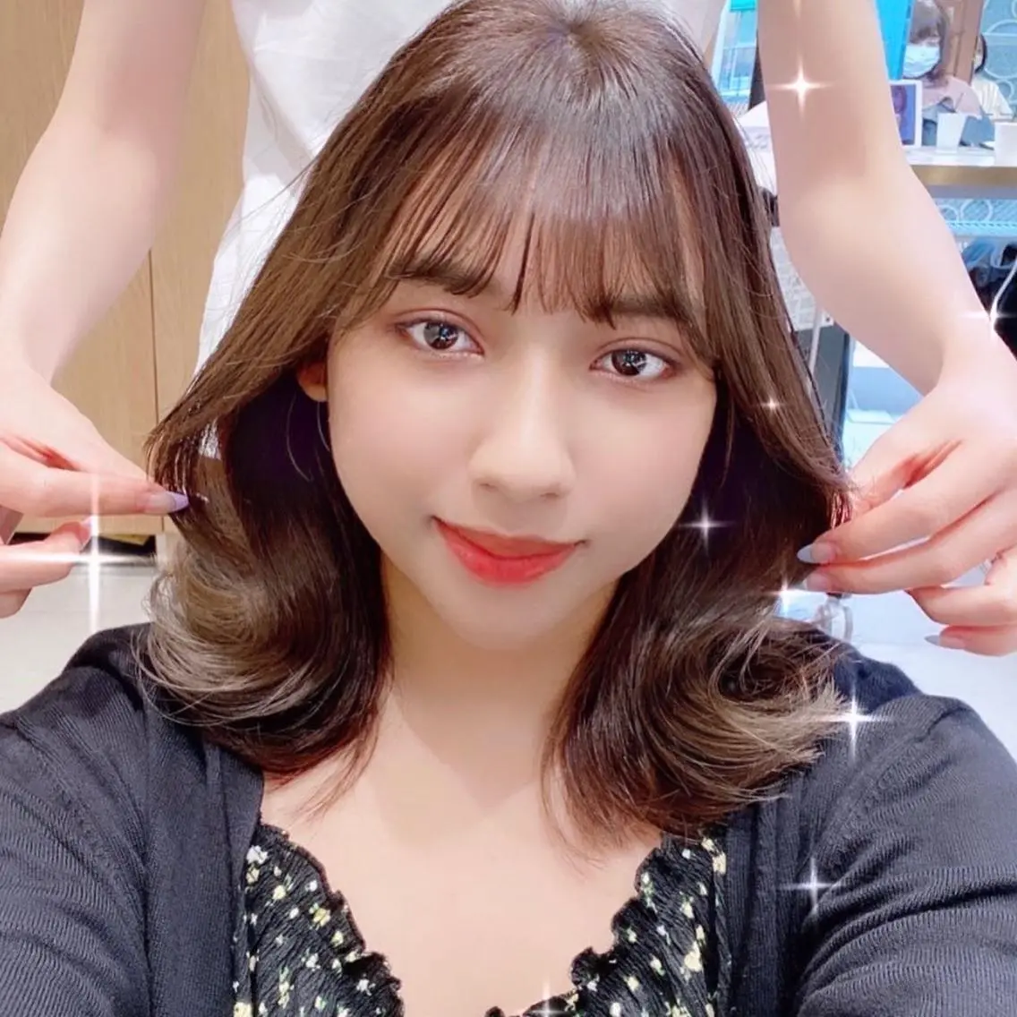 ミディアム カット ヘアカラー トリートメント 韓国くびれレイヤー 🇰🇷はづきのヘアスタイル