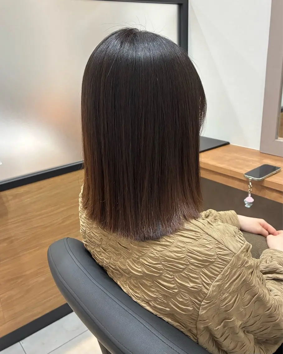 ミディアム 縮毛矯正 縮毛矯正 柴田真衣 /ナチュラル/半個室のヘアスタイル