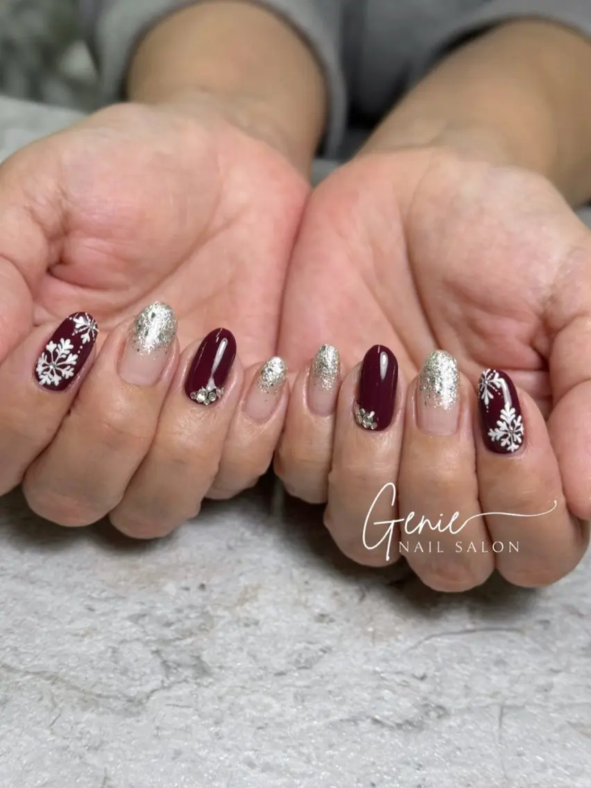 ネイル 冬ネイル ハンドネイル Nail salon Genieのネイルデザイン